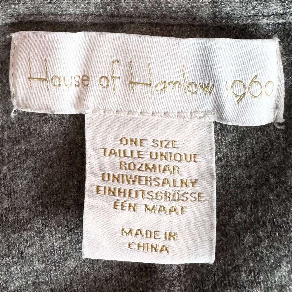 House of Harlow 1960 V-Neck Heather Gray Poncho Shrug Sweater, OSFA. Like New - Picture 8 of 9